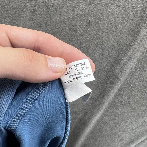 Under Armour Leggings Womens Large Blue Geometric Print Capri Gym Workout - Picture 3 of 10